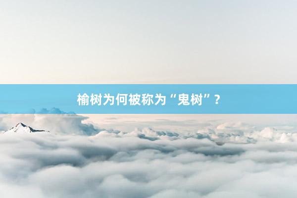 榆树为何被称为“鬼树”？
