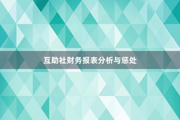 互助社财务报表分析与惩处